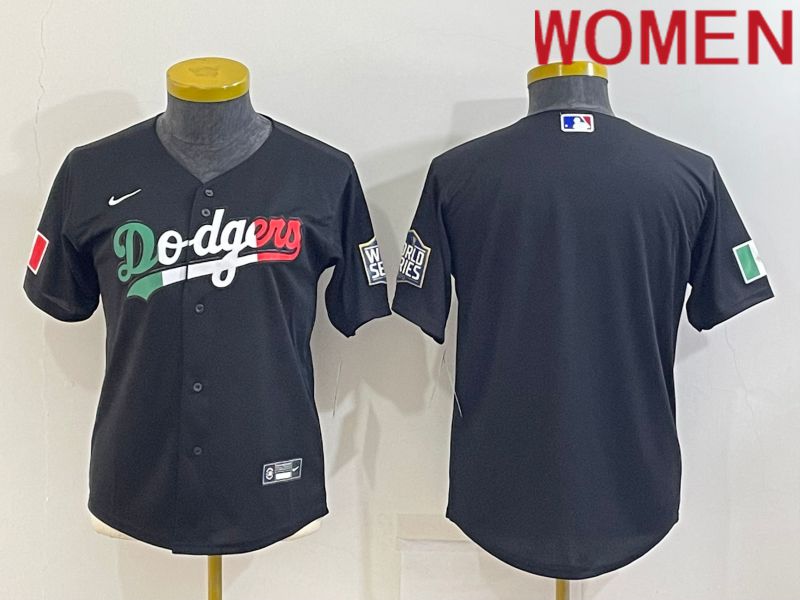Women Los Angeles Dodgers Blank Black Nike 2022 MLB Jersey2->women mlb jersey->Women Jersey